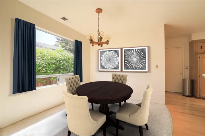 Dining area virtually staged