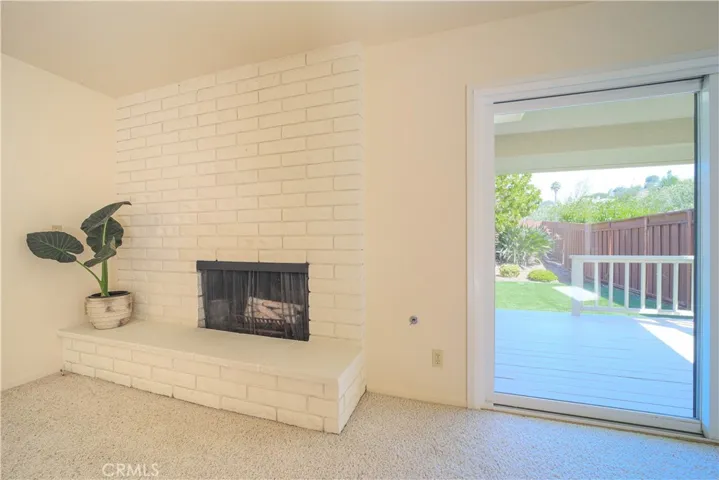 Cozy brick fireplace