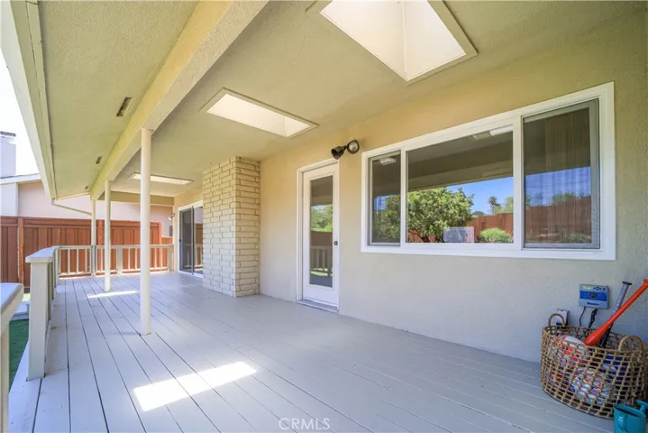View of bonus room/sitting area door from deck.
