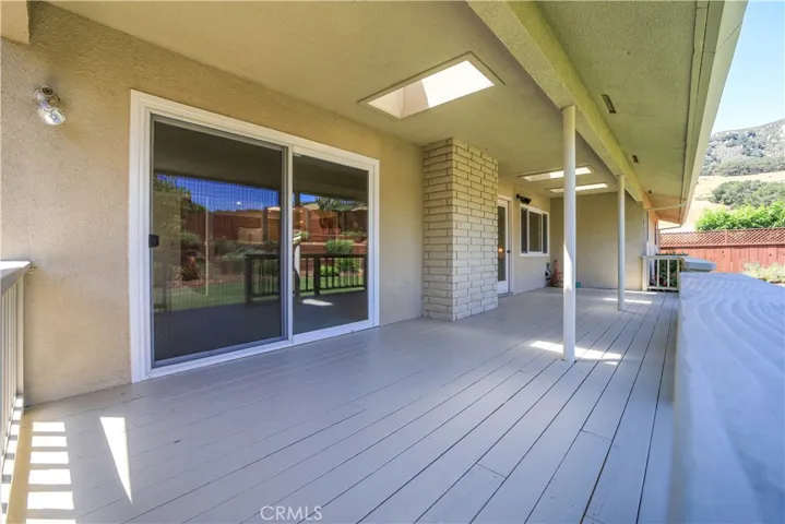 View of family room slider from deck.
