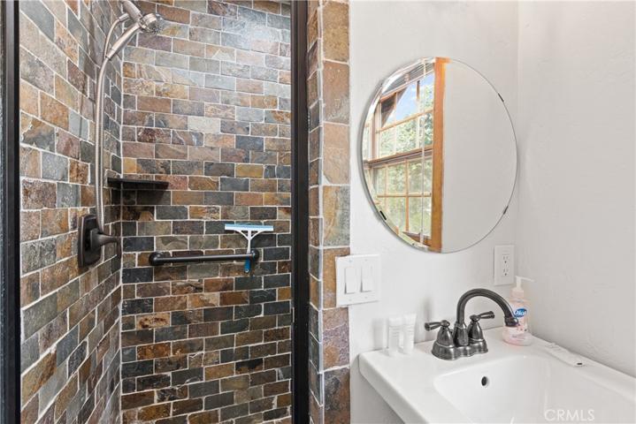 Bathroom with beautiful Lake Views! Second Floor Bath with walk in slate "cave" Shower