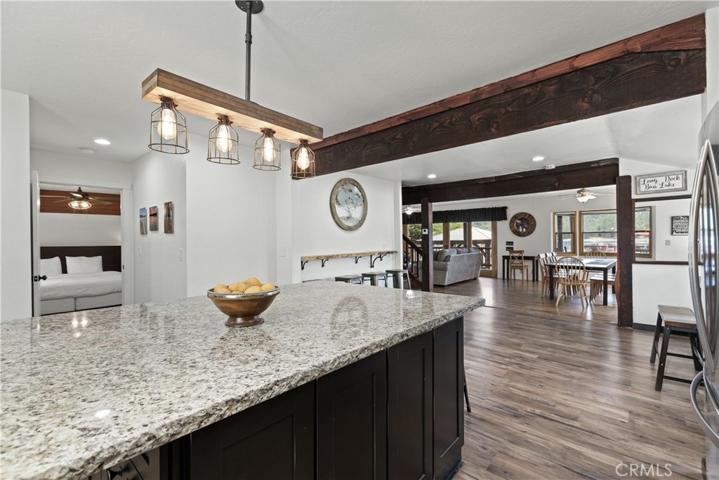Gourmet entertaining kitchen with adjacent open floor-plan