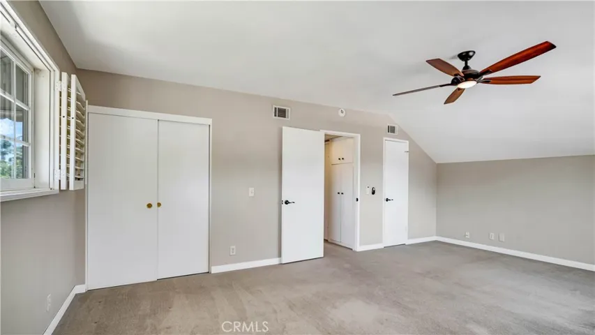 There are two closets in the large upstairs bedroom