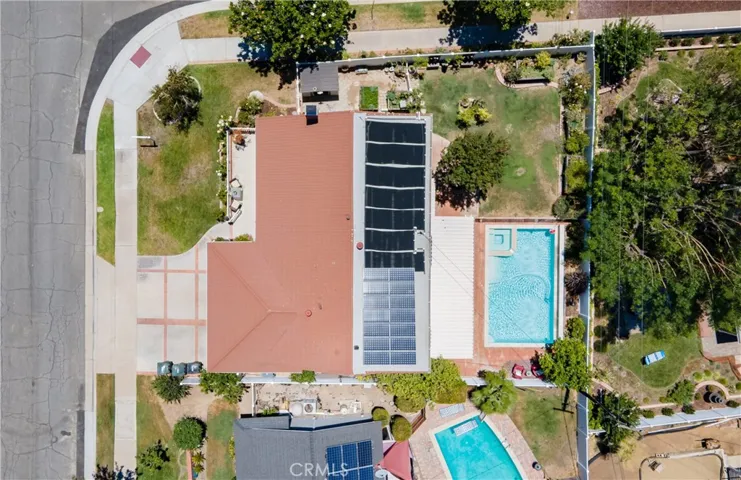 Fully owned solar system greatly reduces utility costs, especially with a heated pool!