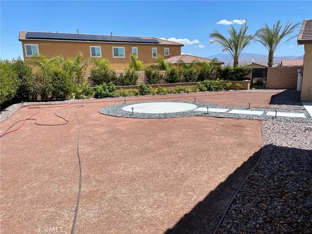 Rear yard on 10,890 lot