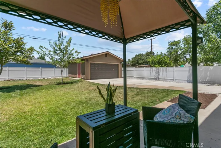 Right outside the master bedroom sliding door.