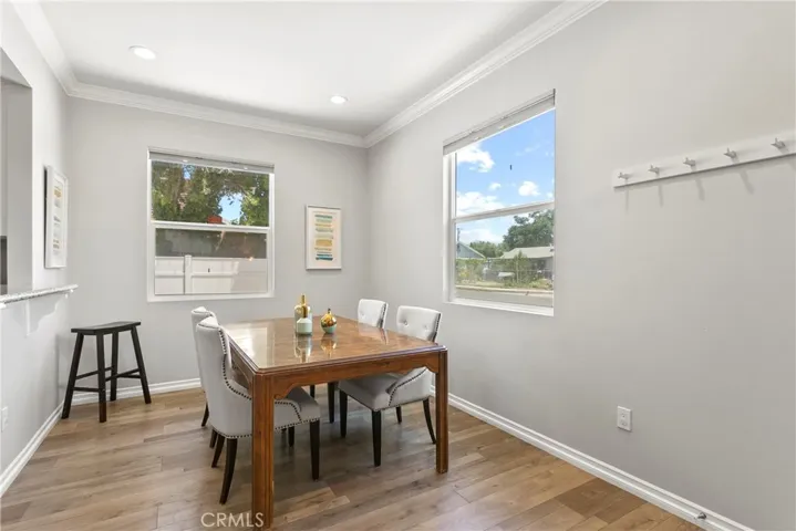 Tons of natural light in this dining room.