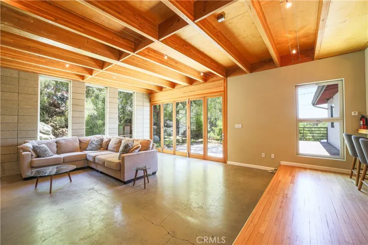 Living room with accordion doors closed