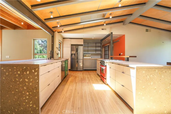 Two skylights in the kitchen for natural lighting