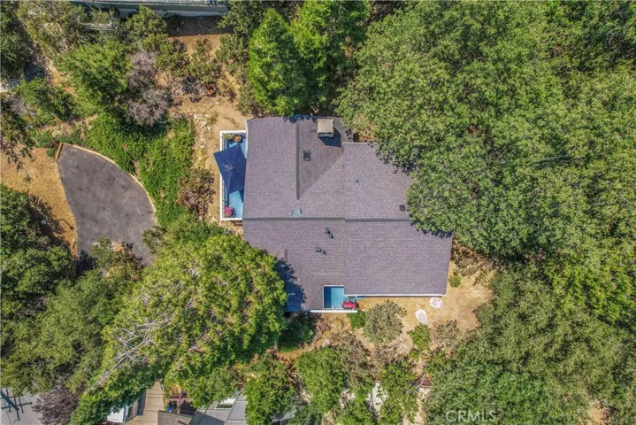 Aerial drone view above home