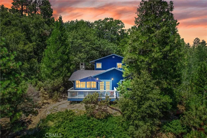 Aerial drone view front of home