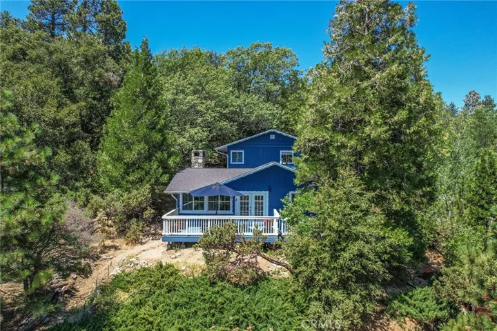 Aerial drone view front of home