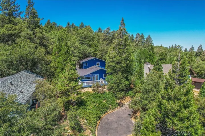 Aerial drone view front of home