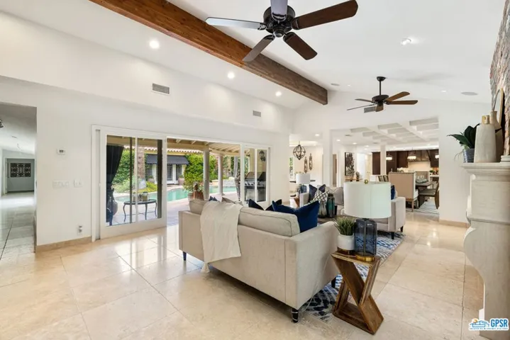 Living Room with Vaulted Ceiling