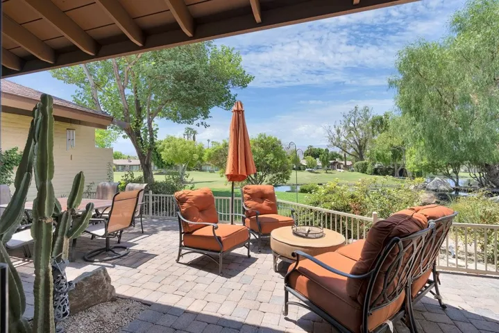 Such a great patio- golf course and lake views
