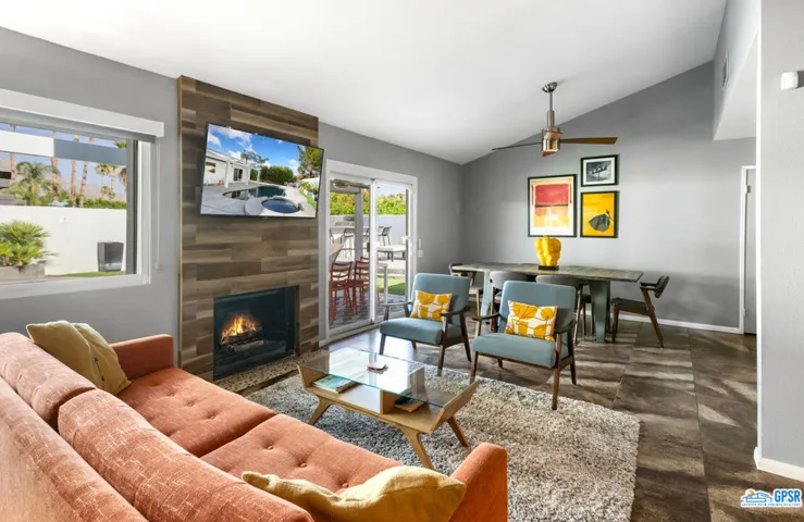 Living room toward dining area