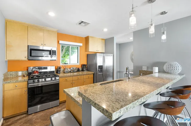 Kitchen with granite counters