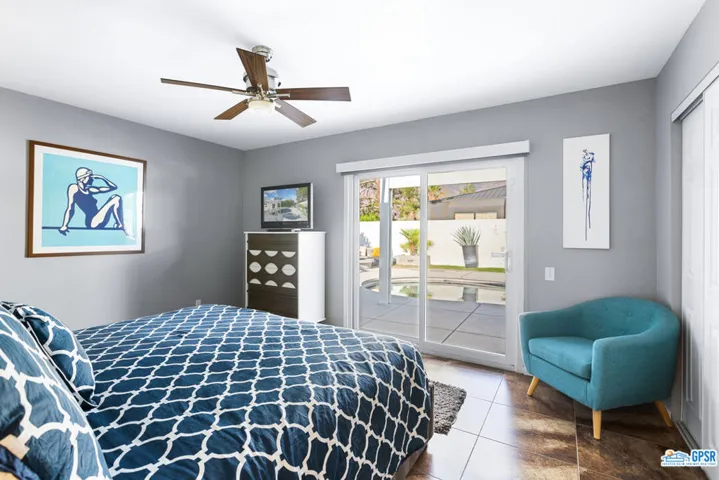 Primary bedroom with pool access
