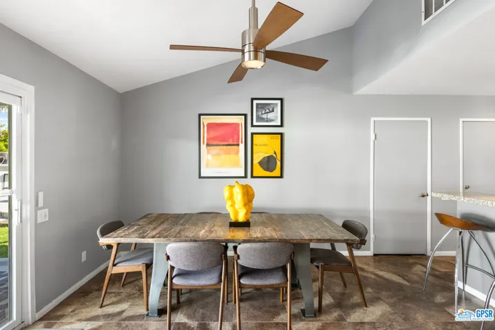 Dining area with ceiling light/fan