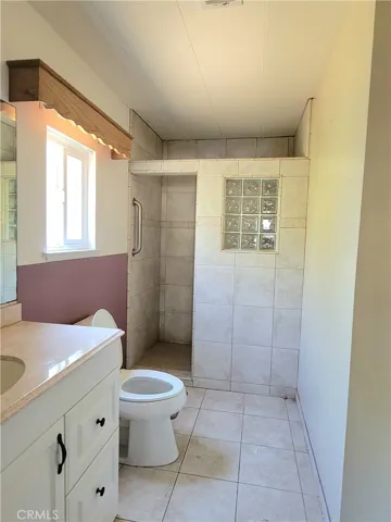 Walk in Custom Tiled Shower in Mater Bathroom