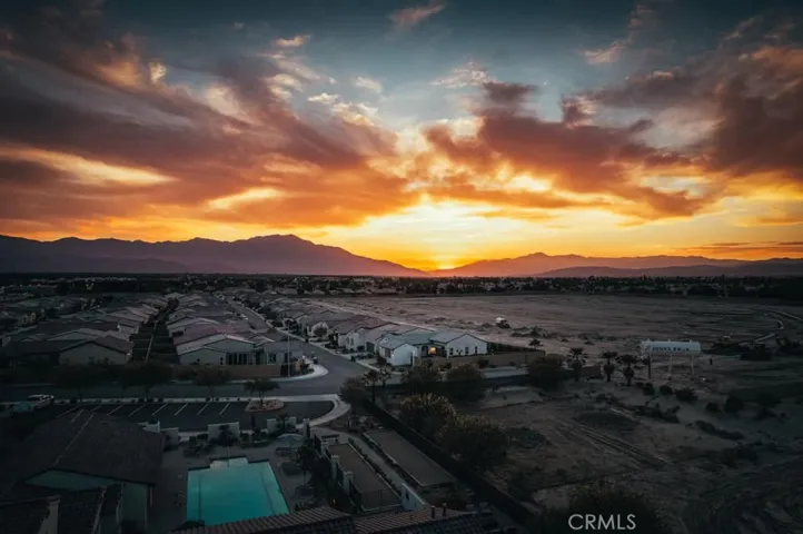 Aerial sunset view
