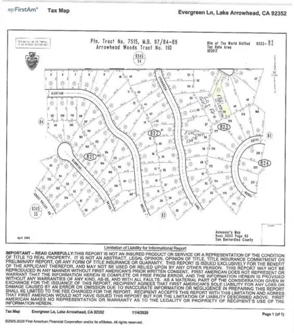 0 Evergreen Ln., Lake Arrowhead, California 92352