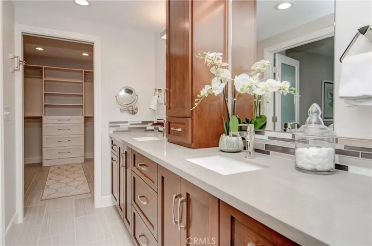 Check out all of the storage space in this amazing master bath...