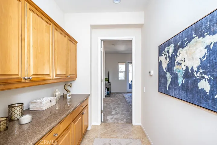 Hall cupboards and counter area outside the master bedroom.