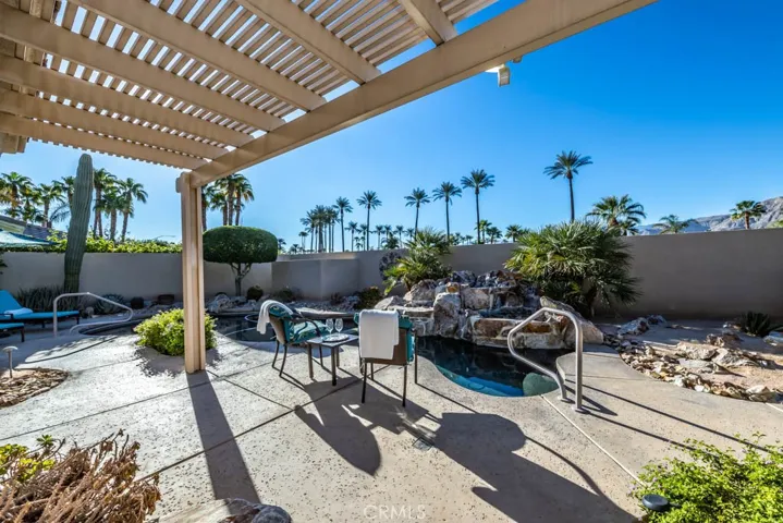 South west view of the pool and spa.