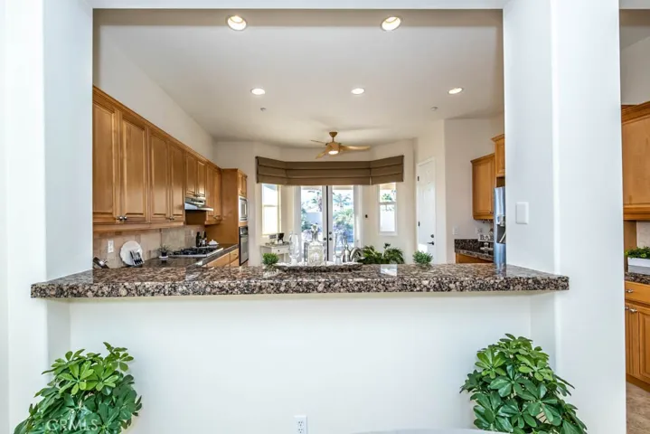 South view of the bar counter to the kitchen.