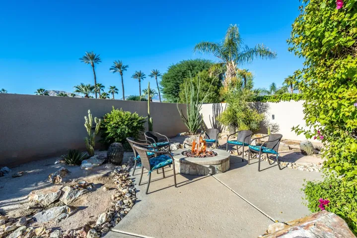 Southwest view of the fire pit area.