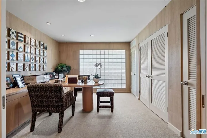 Office with built-in desk