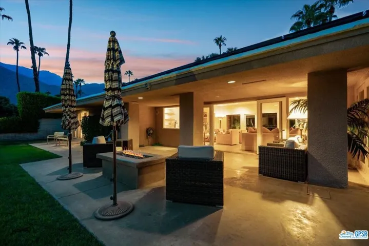 Deep rear overhang has a firepit