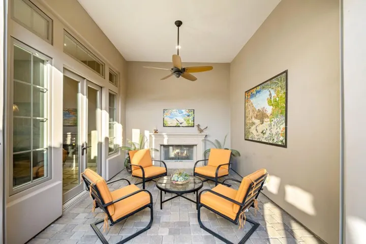 Courtyard fireplace