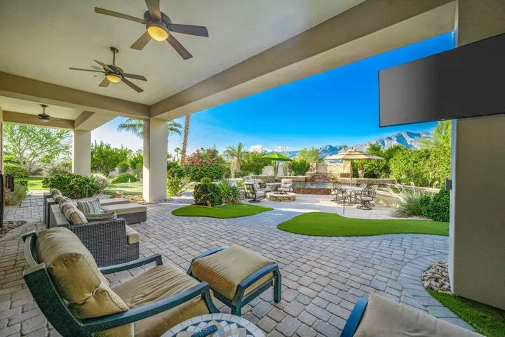 Covered patio with views