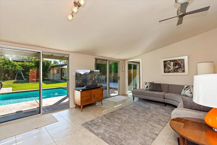 Living Room with Pool View