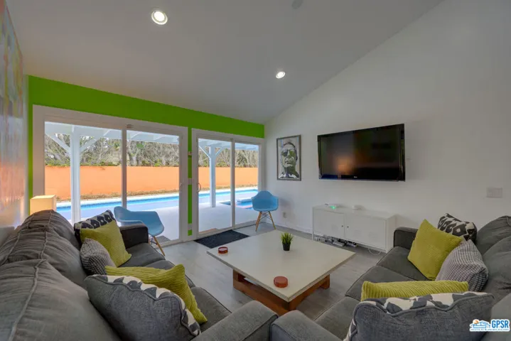 family living area and outside