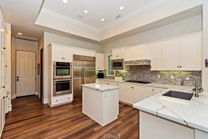 Sub Zero refrigerator and double ovens