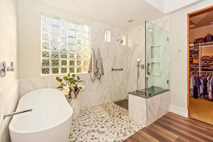 Custom walk in shower is handicap accessible