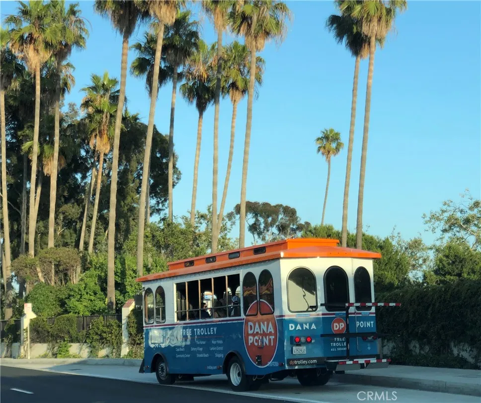 Dana Point Trolley stop on PCH in front of Sout Cove community.