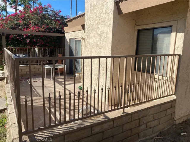Walled patio area