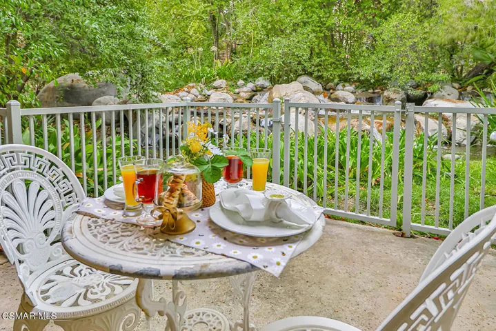 Patio overlooks the Waterfall