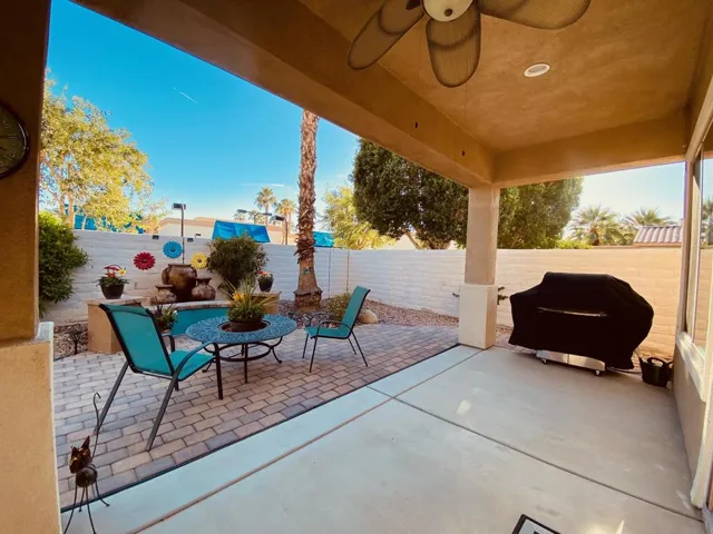 Back Patio by fountain