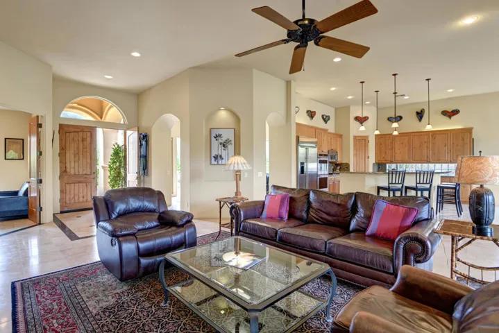 LIVING ROOM TO ENTRY AND KITCHEN