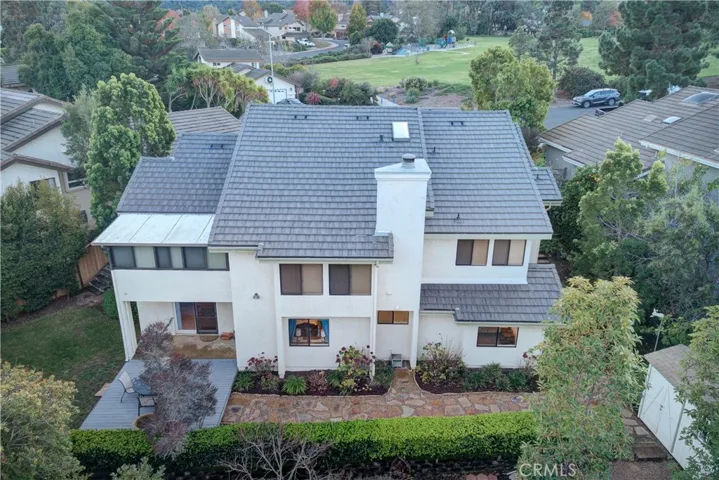 Aerial view of backside of house