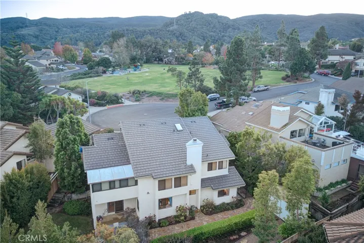 Aerial view of backside of house