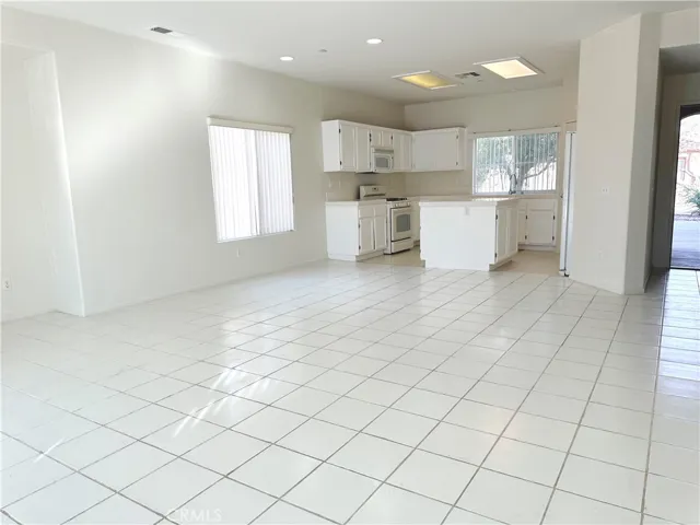 Spacious great room with view to kitchen