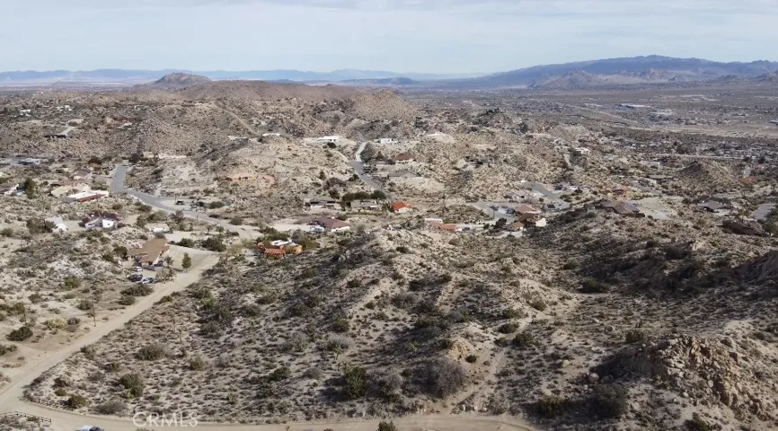 Aerial view looking east