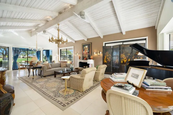 Main living room with vaulted ceiling