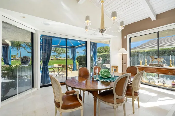 Dining area with eastern golf views